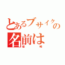 とあるブサイクの名前は（岩崎）