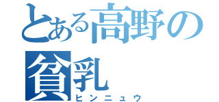 とある高野の貧乳（ヒンニュウ）