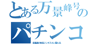 とある万景峰号のパチンコ（北海道の有名ジンギスカン屋も北）