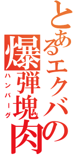 とあるエクバの爆弾塊肉（ハンバーグ）