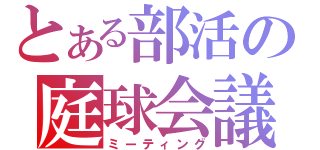 とある部活の庭球会議（ミーティング）