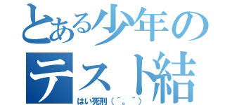 とある少年のテスト結果（はい死刑（＾。＾））