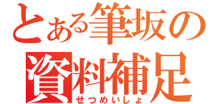 とある筆坂の資料補足（せつめいしょ）