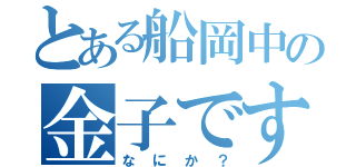 とある船岡中の金子ですが（なにか？）