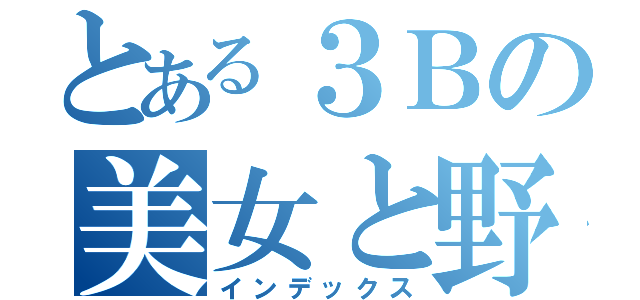 とある３Ｂの美女と野獣（インデックス）