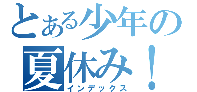 とある少年の夏休み！（インデックス）