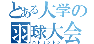 とある大学の羽球大会（バトミントン）