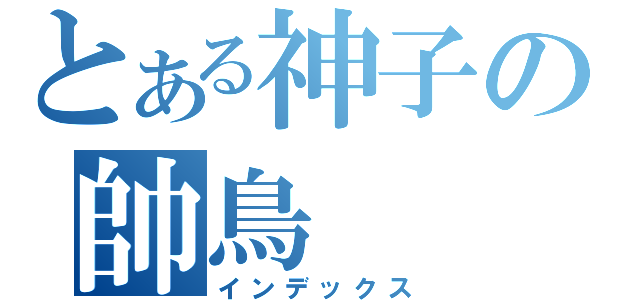 とある神子の帥鳥（インデックス）