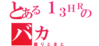 とある１３ＨＲのバカ（腐りとまと）