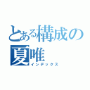 とある構成の夏唯（インデックス）