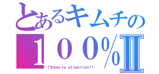 とあるキムチの１００％Ⅱ（！！ｍｕｓｃｌｅ　ａｔｔｅｎｔｉｏｎ！！）