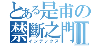 とある是甫の禁斷之門Ⅱ（インデックス）