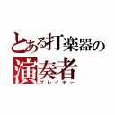 とある打楽器の演奏者（プレイヤー）