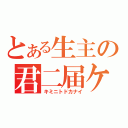 とある生主の君二届ケ（キミニトドカナイ）