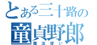 とある三十路の童貞野郎（魔法使い）