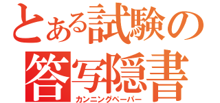 とある試験の答写隠書（カンニングペーパー）