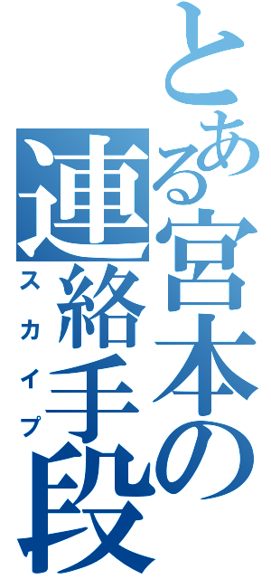 とある宮本の連絡手段（スカイプ）