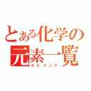 とある化学の元素一覧（エレメント）