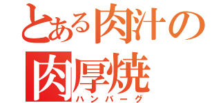 とある肉汁の肉厚焼（ハンバーグ）