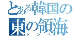 とある韓国の東の領海（トンへ）