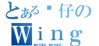 とある靚仔のＷｉｎｇ（舊的不揮去，新的怎會來？）