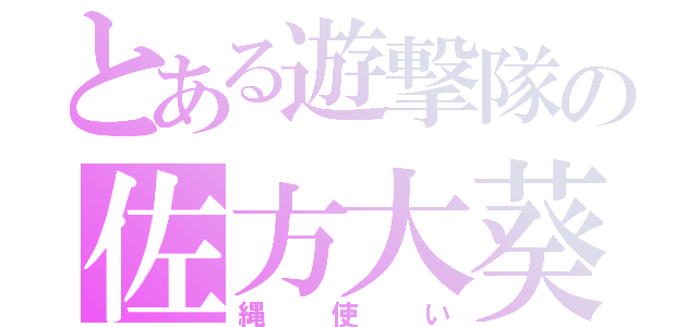 とある遊撃隊の佐方大葵（縄使い）