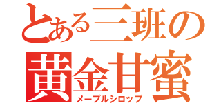 とある三班の黄金甘蜜（メープルシロップ）