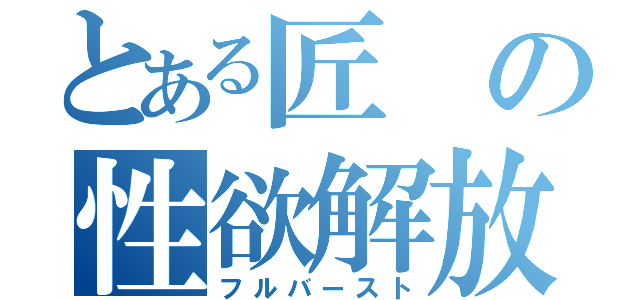 とある匠の性欲解放（フルバースト）