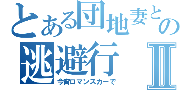 とある団地妻との逃避行Ⅱ（今宵ロマンスカーで）