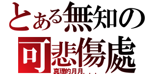 とある無知の可悲傷處（真理的月月．．．）