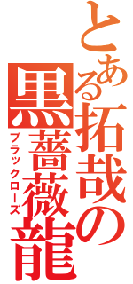 とある拓哉の黒薔薇龍（ブラックローズ）