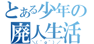 とある少年の廃人生活（＼（＾ｏ＾）／）