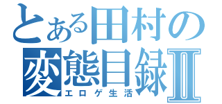 とある田村の変態目録Ⅱ（エロゲ生活）