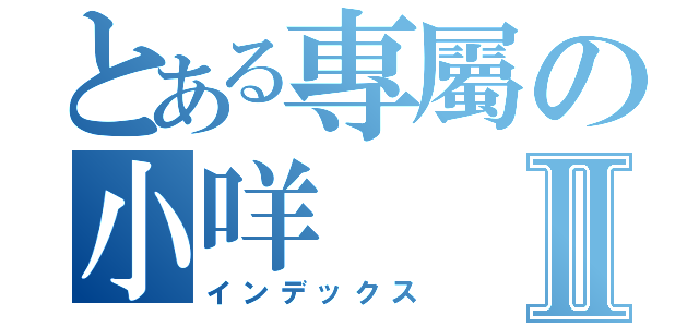 とある專屬の小咩Ⅱ（インデックス）