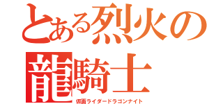 とある烈火の龍騎士（仮面ライダードラゴンナイト）