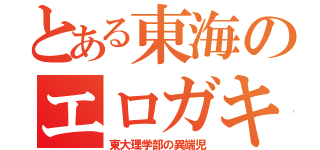 とある東海のエロガキ（東大理学部の異端児）