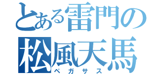 とある雷門の松風天馬（ペガサス）