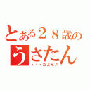 とある２８歳のうさたん（・・・だよん♪）