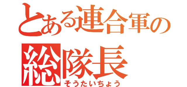 とある連合軍の総隊長（そうたいちょう）