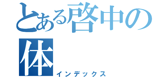 とある啓中の体（インデックス）