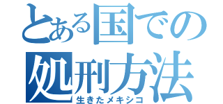 とある国での処刑方法（生きたメキシコ）