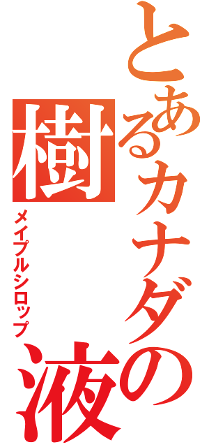 とあるカナダの樹　　液（メイプルシロップ）