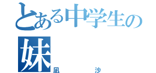 とある中学生の妹（凪沙）