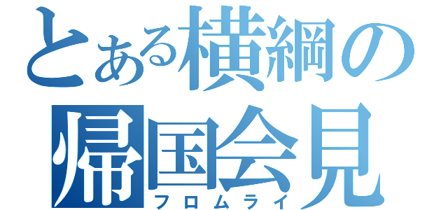 とある横綱の帰国会見（フロムライ）