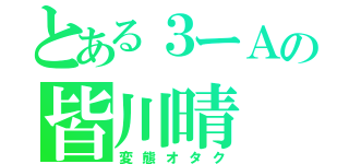 とある３ーＡの皆川晴（変態オタク）