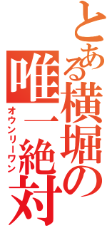 とある横堀の唯一絶対（オウンリーワン）