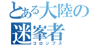 とある大陸の迷峯者（コロンブス）