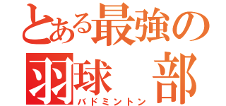 とある最強の羽球 部（バドミントン）