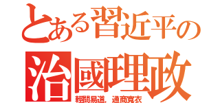 とある習近平の治國理政（輕關易道，通商寬衣）