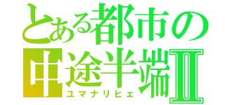 とある都市の中途半端Ⅱ（ユマナリヒェ）